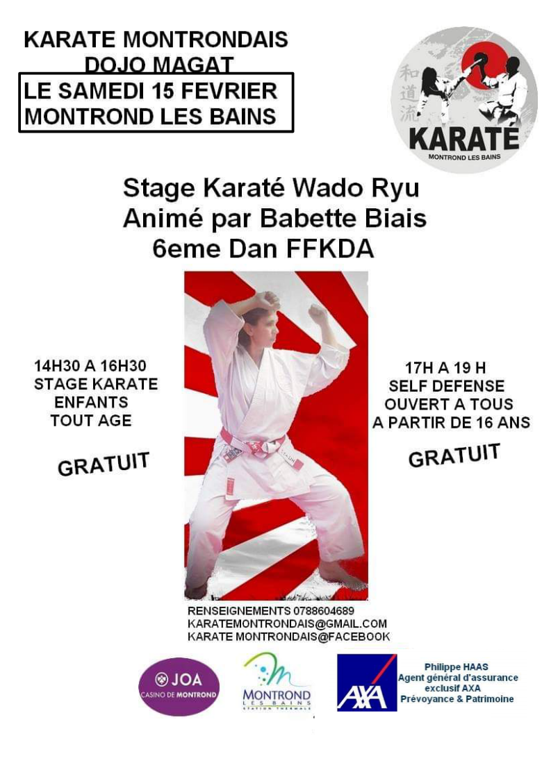 Affiche stage karate babeth 15 02 2020